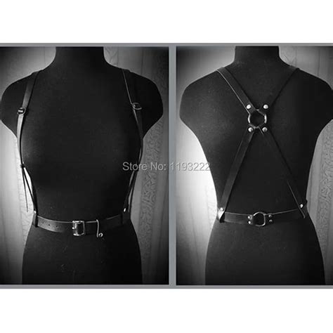 Punk Rock Gothic Handcrafted Leather Harness Body Bondage Suspender