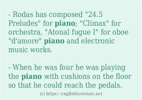 Piano Sentence Examples Englishteststore Blog