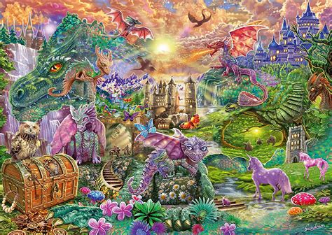 Puzzle Pays Des Dragons Enchant S Pieces Puzzlemania Fr