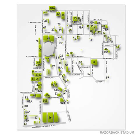 Razorback Stadium Parking - Razorback Stadium Parking Map | Vivid Seats