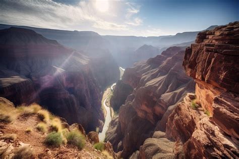 Canyon E Rio Bela Paisagem Gerada Por Ia Foto Premium