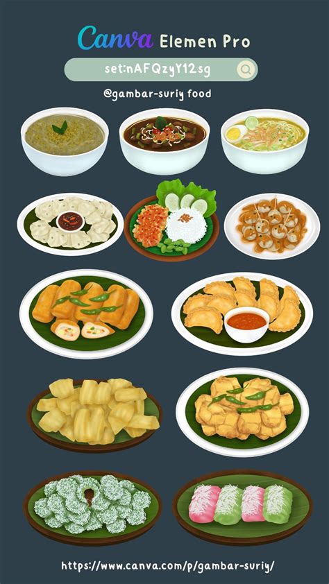 Canva Element Indonesian Food Ilustrasi Makanan Hiasan Makanan