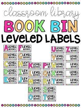 Bright Classroom Library Leveled Book Bin Labels Book Bin Labels