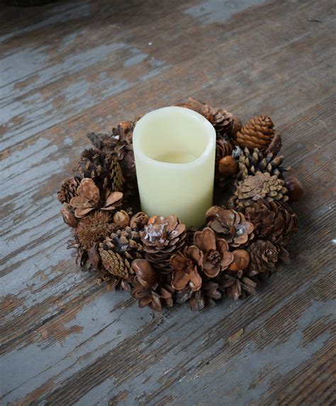 Vintage Pine Cone Candle Wreath Beautiful From Fall All The Way