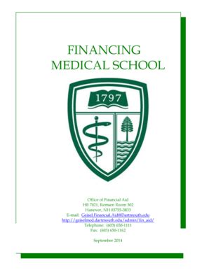 Fillable Online geiselmed dartmouth Financing Medical School Brochure ...