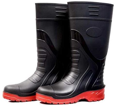 Hot Life Flexible Pvc Safety Gumboot With Steel Toe Oil Acid Resistant