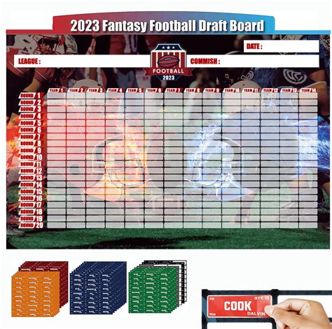 SELF FIND Fantasy Football Draft Board 2023 2024 Game Processing Kit