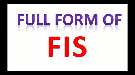 Fis Full Form Full Form Of Fis Youtube