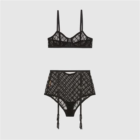 GG Star Tulle Lingerie Set In Black GUCCI MX