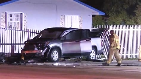 1 Dead 3 Hurt Following Vehicle Collision With Fence In Nw Miami Dade