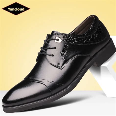 Buy Fashion Pointed Toe Formal Men Dress Shoes Leather 2018 Platform Oxfords