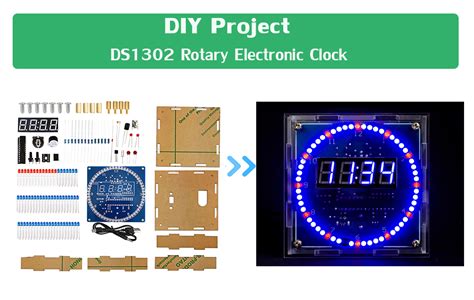 Ds Diy Rotating Led Electronic Clock Kit Diy Kit Icstation