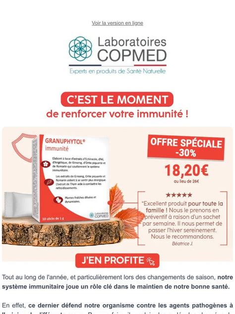 Copmed Renforcez vos défenses immunitaires avec GRANUPHYTOL immunité