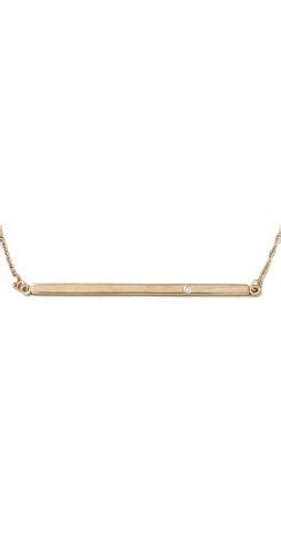 Jennifer Zeuner Jewelry Horizontal Bar Necklace With Diamond Shopbop