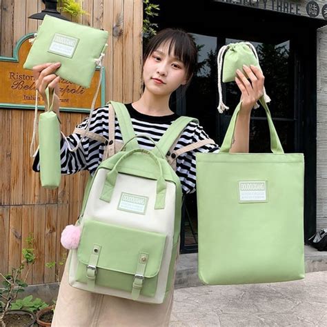 Set Mochila Bolsas Escolar Estudiante Lapicera Tote Lona Meses Sin