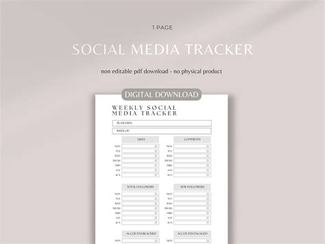 Weekly Social Media Tracker Social Media Content Tracker Social Media