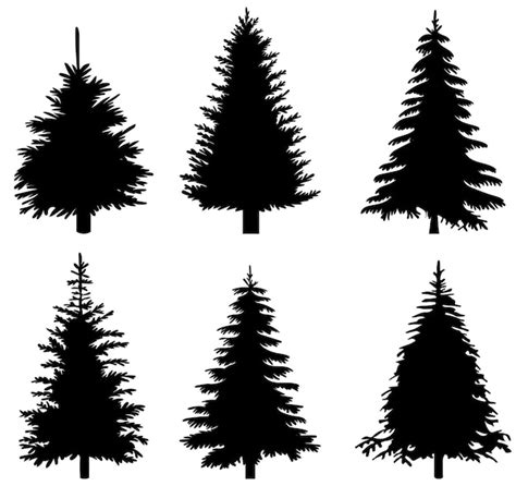 Premium Vector Christmas Trees Set Silhouette Design Isolated Vector