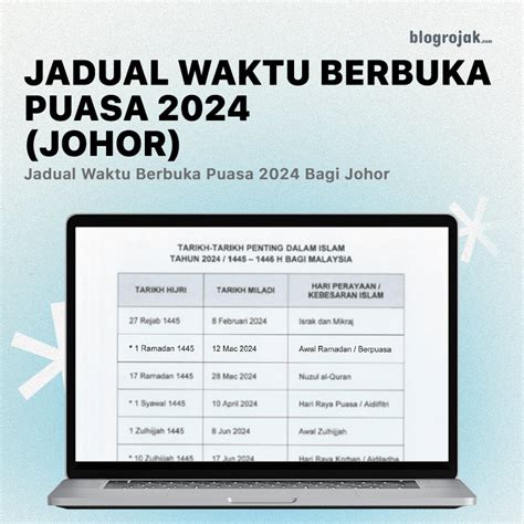 Jadual Waktu Berbuka Puasa 2024 Johor Blog Rojak