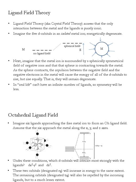 Ligand Field Theory Pdf Coordination Complex Ligand