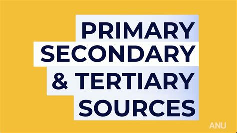 Primary Secondary Tertiary Sources Worksheet