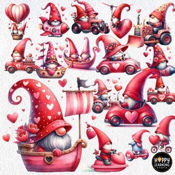 Watercolor Valentine Gnomes Png Clipart Valentine S Day Vehicles