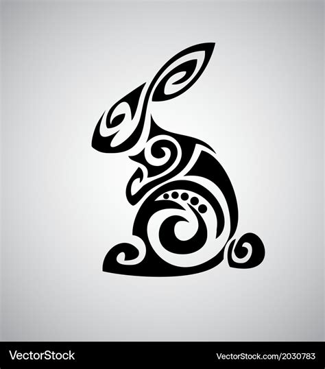 Tribal Rabbit Tattoo Design