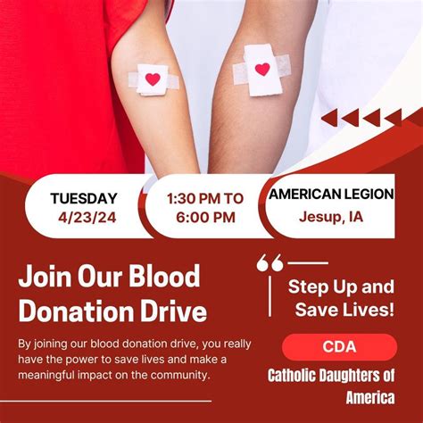 Cda Blood Drive American Legion Jesup 23 April 2024