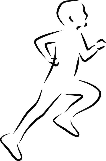 Premium Vector Simple Line Drawing Someone Running