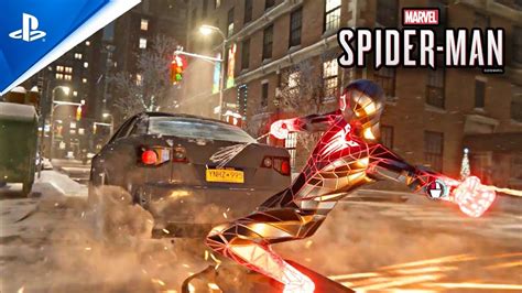 Spiderman Miles Morales Epic Car Chase Fight With Goons Marvel S