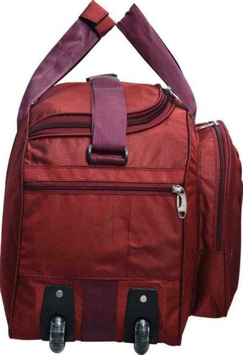 FEDRA Red Polyester Strolley Duffle Bag With Wheels 60 L JioMart