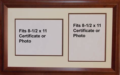 Double Diploma Document Certificate Openings Wood Picture Frame For Two