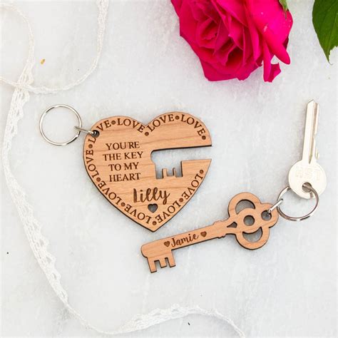 Key To My Heart Keyring The Laser Boutique