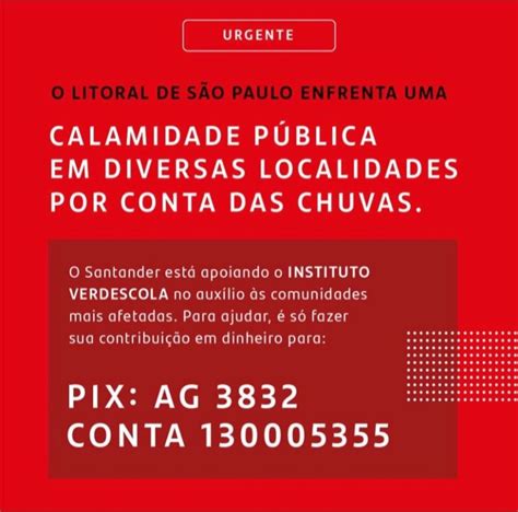 Santander Lan A Campanha Para Ajudar V Timas No Litoral Paulista