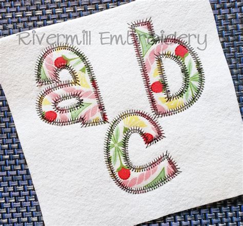 Cheri Applique Machine Embroidery Alphabet Rivermill Embroidery