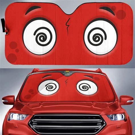 Sun Visor Car Front Windshield White Angry Eyes Car Sunshade Custom Car