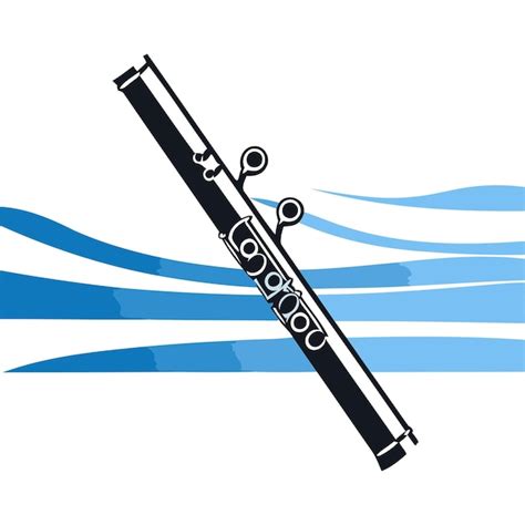 A Simple Yet Elegant Vector Illustration Of A Flute With Blue Waves In