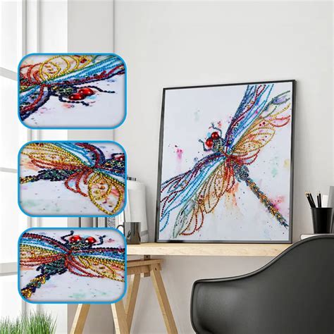 Dragonfly Diamond Painting Special Shaped 5d Partial Drilled Cross