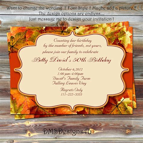 Fall Birthday Invitation Template