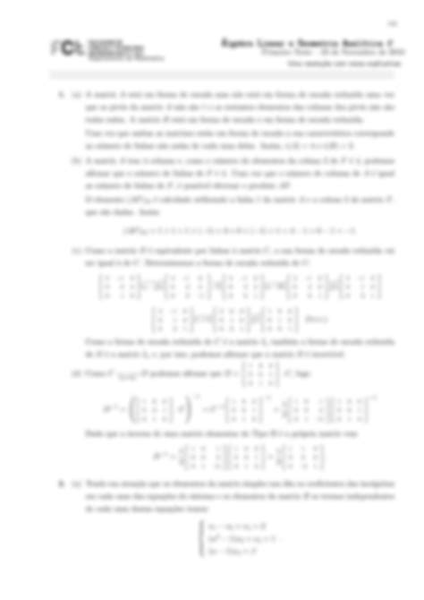 Solution Teste Algebra Linear E Inear E Geometria Eometria Anal Tica