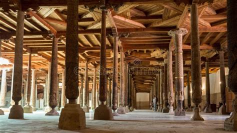 Inside The Juma Mosque In The Khiva Fortress Ichan Kala Stock Footage