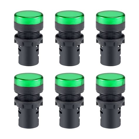 Pcs Dc V Indicator Lights Green Flush Panel Mount Mm