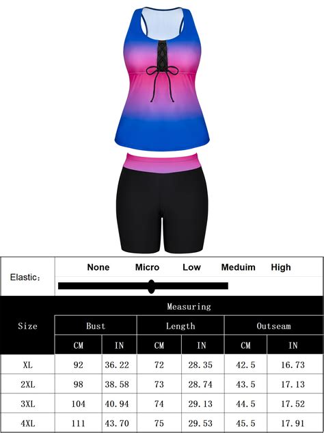 Womens Plus Size Racerback Tankini Athletic Swimwear Swim Shorts Bra