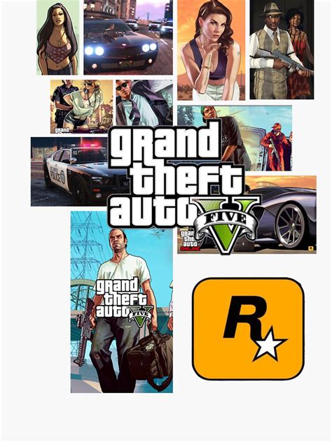 "GTA V (Grand THEFT Auto)" Sticker for Sale by Mario-Kaaris | Redbubble