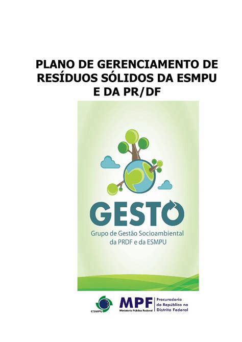 Pdf Plano De Gerenciamento De Res Duos S Lidos Da Plano De