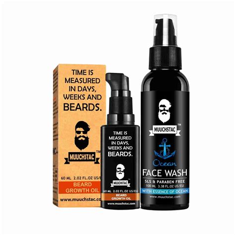 Muuchstac Beard Growth Oil And Face Wash Combo Daily Routine Kit