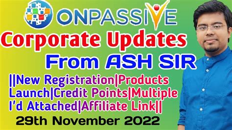 ONPASSIVE Corporate Webinar Updates From Ash Mufareh Sir New