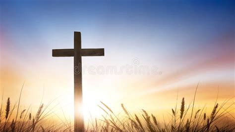 Christian Concept, the Cross on Sunset Background Stock Image - Image ...