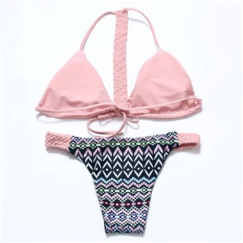 Aliexpress Buy Women Bikini Swimwear Swimsuit Split Bikinis Print