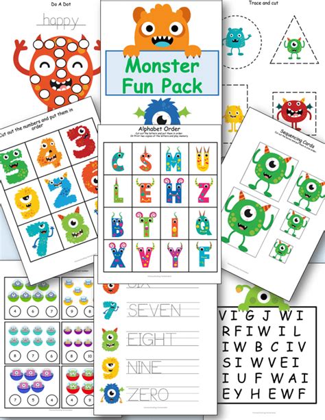 Monster Worksheet Fun Pack Homeschooling Homemaker