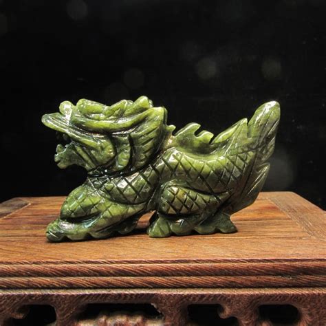 Natural Jade Dragon Statue Etsy